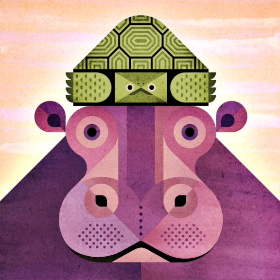 Scott Partridge - hippo tortoise - illustration