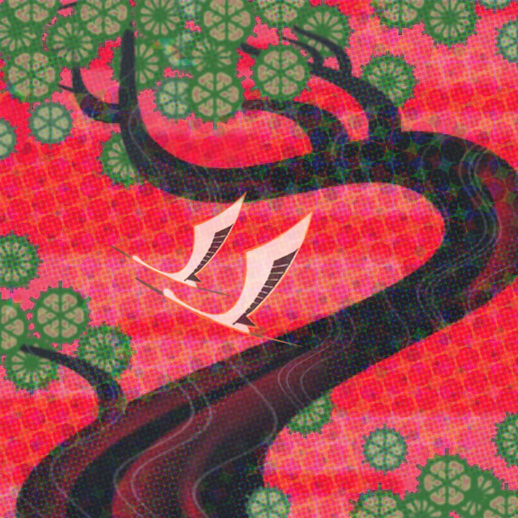 Scott Partridge - illustration - flying cranes