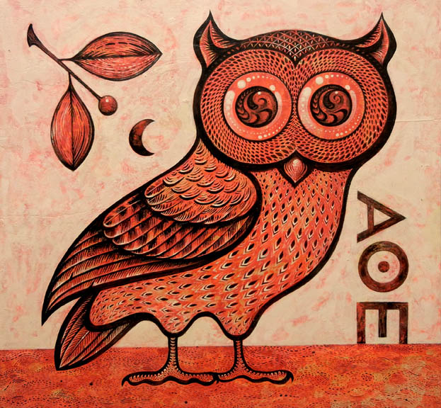 Scott Partridge painting - athenas owl 2