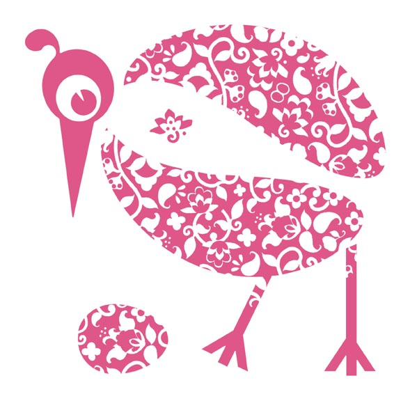 Scott Partridge - illustration - pink pattern bird