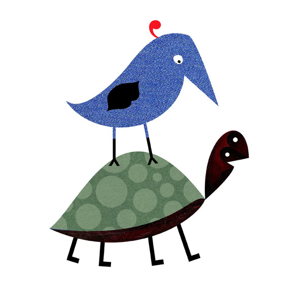 Scott Partridge - illustration - bird and turtle