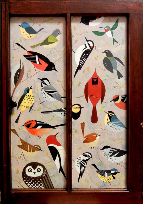 Scott Partridge painting - bird window 3
