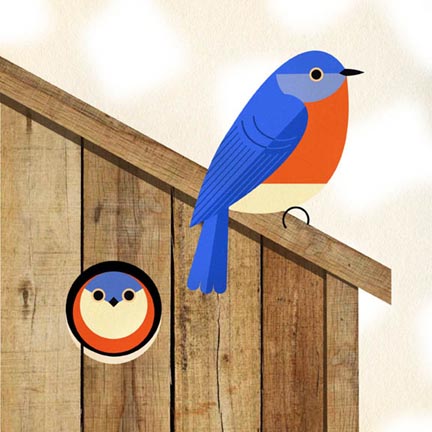 Scott Partridge - illustration - bluebird house