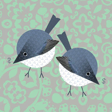 Scott Partridge - illustration - blue warblers 2