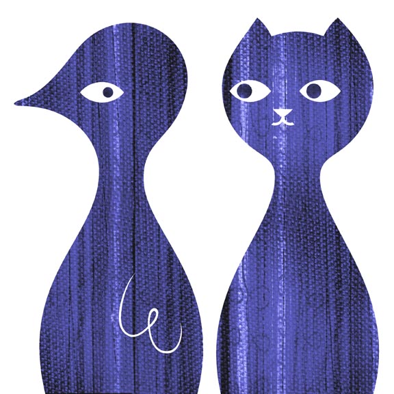 Scott Partridge - illustration - cat and bird