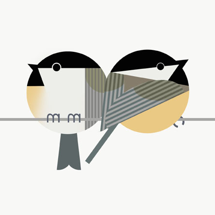 Scott Partridge - illustration - chickadees