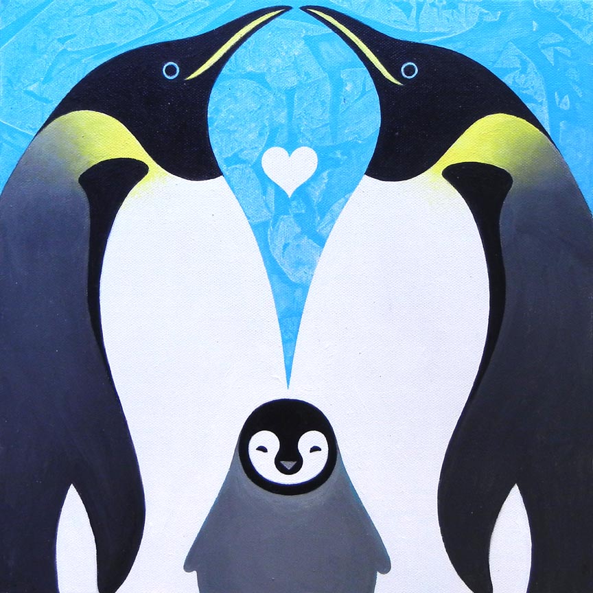 Scott Partridge - painting - emperor penguins