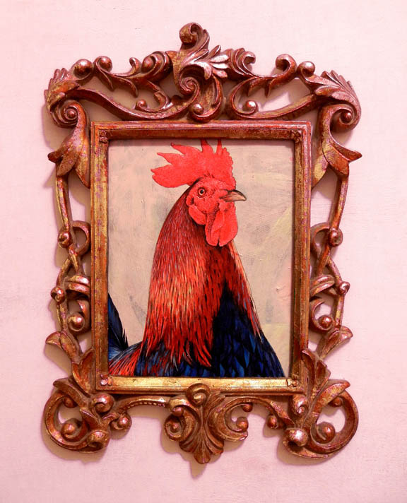 Scott Partridge painting - key west rooster portrait