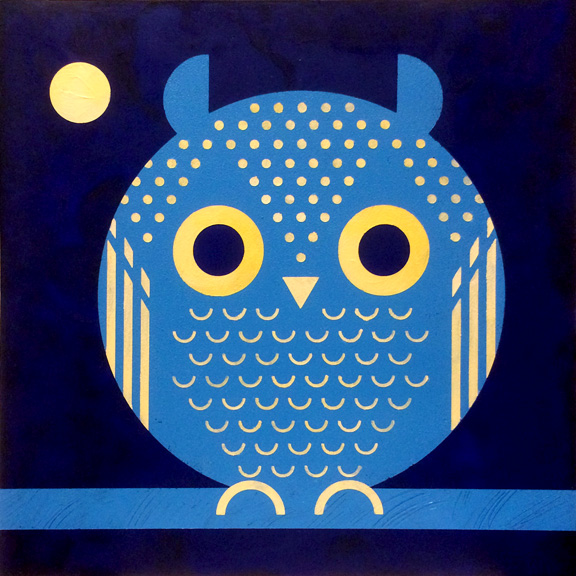 Scott Partridge - painting - night owl 2018 B