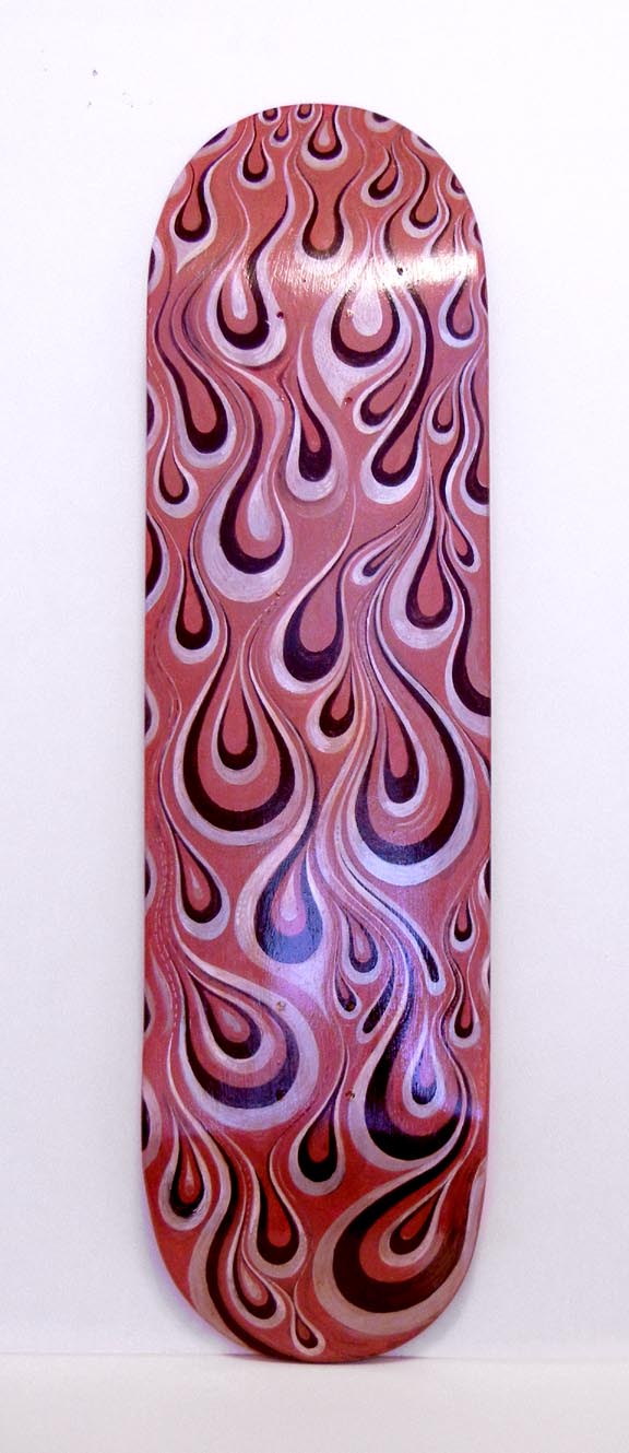 Scott Partridge - painting - skateboard marble flame motif