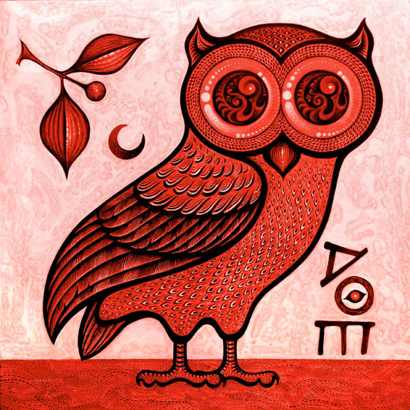 Scott Partridge - painting - the famous owl