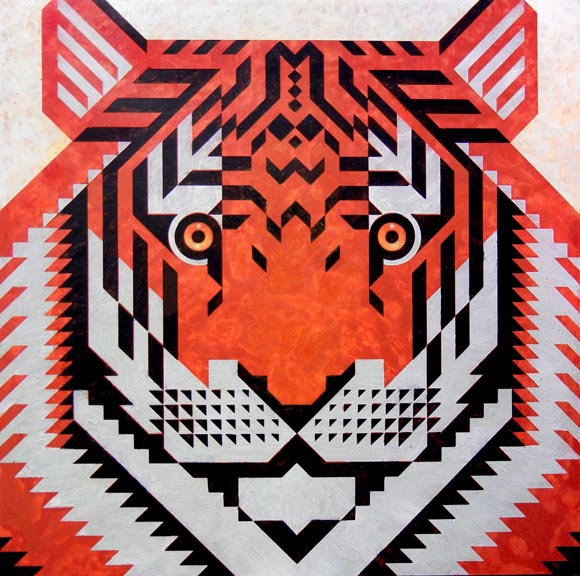 Scott Partridge - painting - triangle tiger