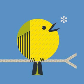 Scott Partridge - illustration - singing yellow bird