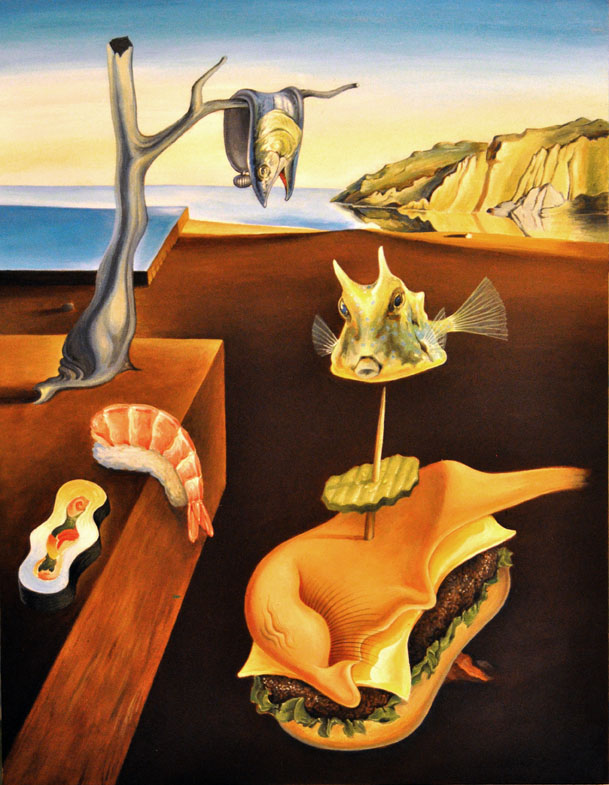 Scott Partridge - custom art for The Cowfish restaurant - Persistence of Cowfish