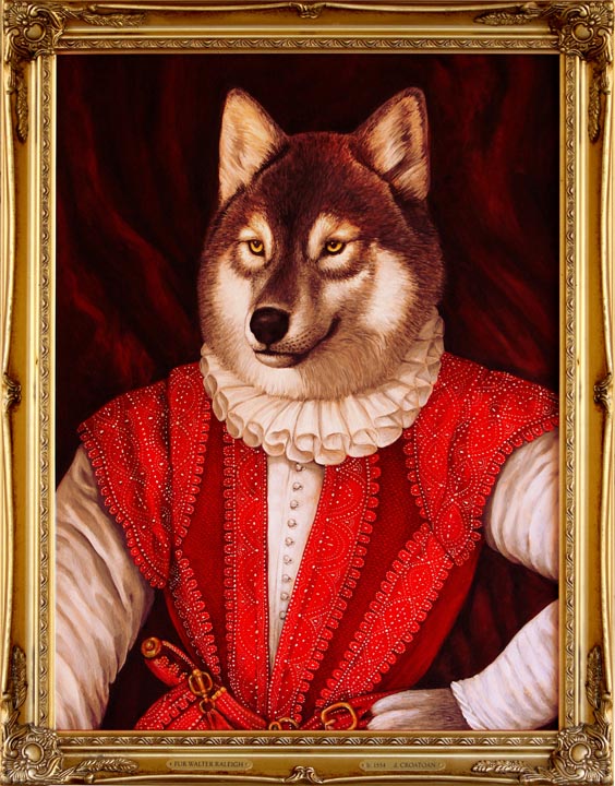 Scott Partridge - custom art for The Cowfish restaurant - Fur Walter Raleigh