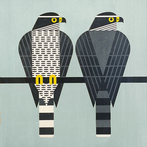 Scott Partridge - painting - goshawks 12x12