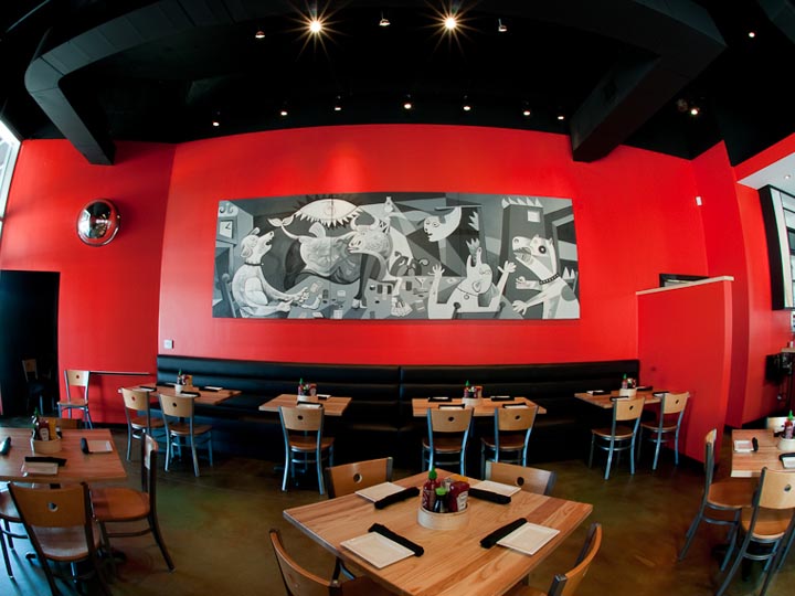 Scott Partridge - custom art for The Cowfish restaurant - guernicur