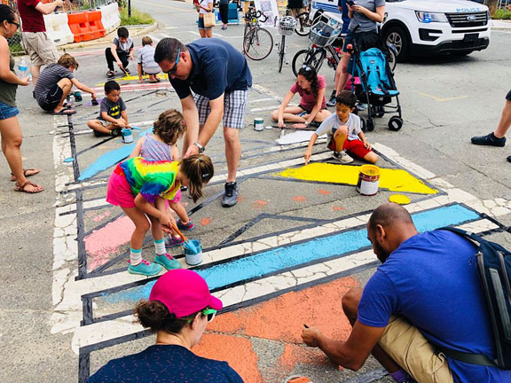 scott partridge - crosswalk mural - camden road, charlotte north carolina