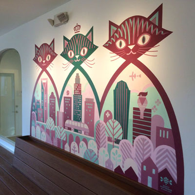 scott partridge - daily mews cat cafe - mural