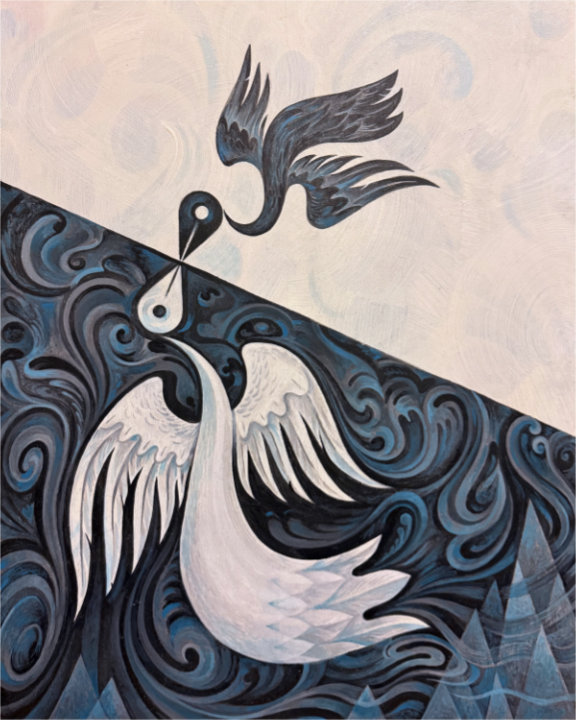 scott partridge - acrylic painting - moose 16x20 2023