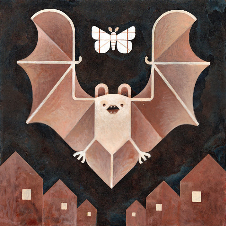 scott partridge - acrylic painting - little brown bat 10x10 2026