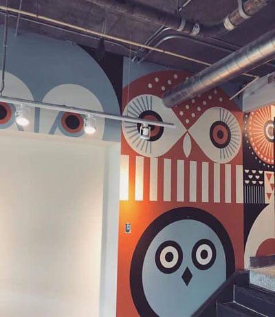 queen city grounds - coffeeshop - mural - scott partridge