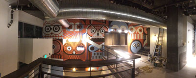 queen city grounds - coffeeshop - mural - scott partridge