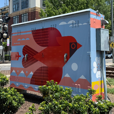 Scott Partridge - utility cabinet wrap - cardinal  - rail trail