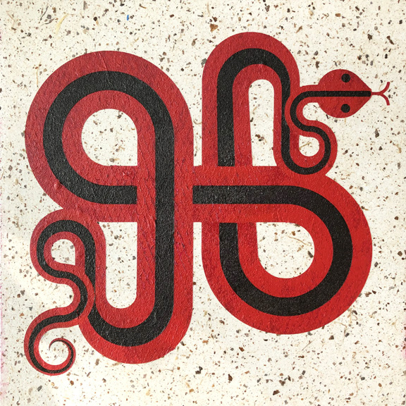 scott partridge - mixed media painting - snake - korean zodiac