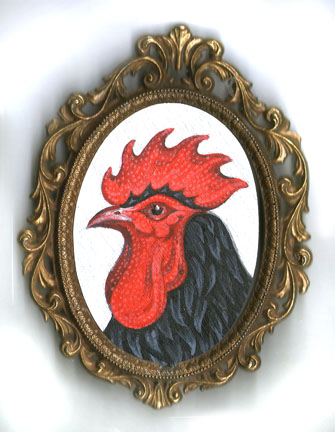 Scott Partridge - painting - rooster portrait