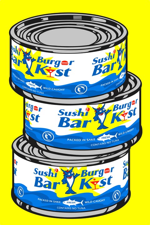 Scott Partridge - custom art for The Cowfish restaurant - Warhol Tuna